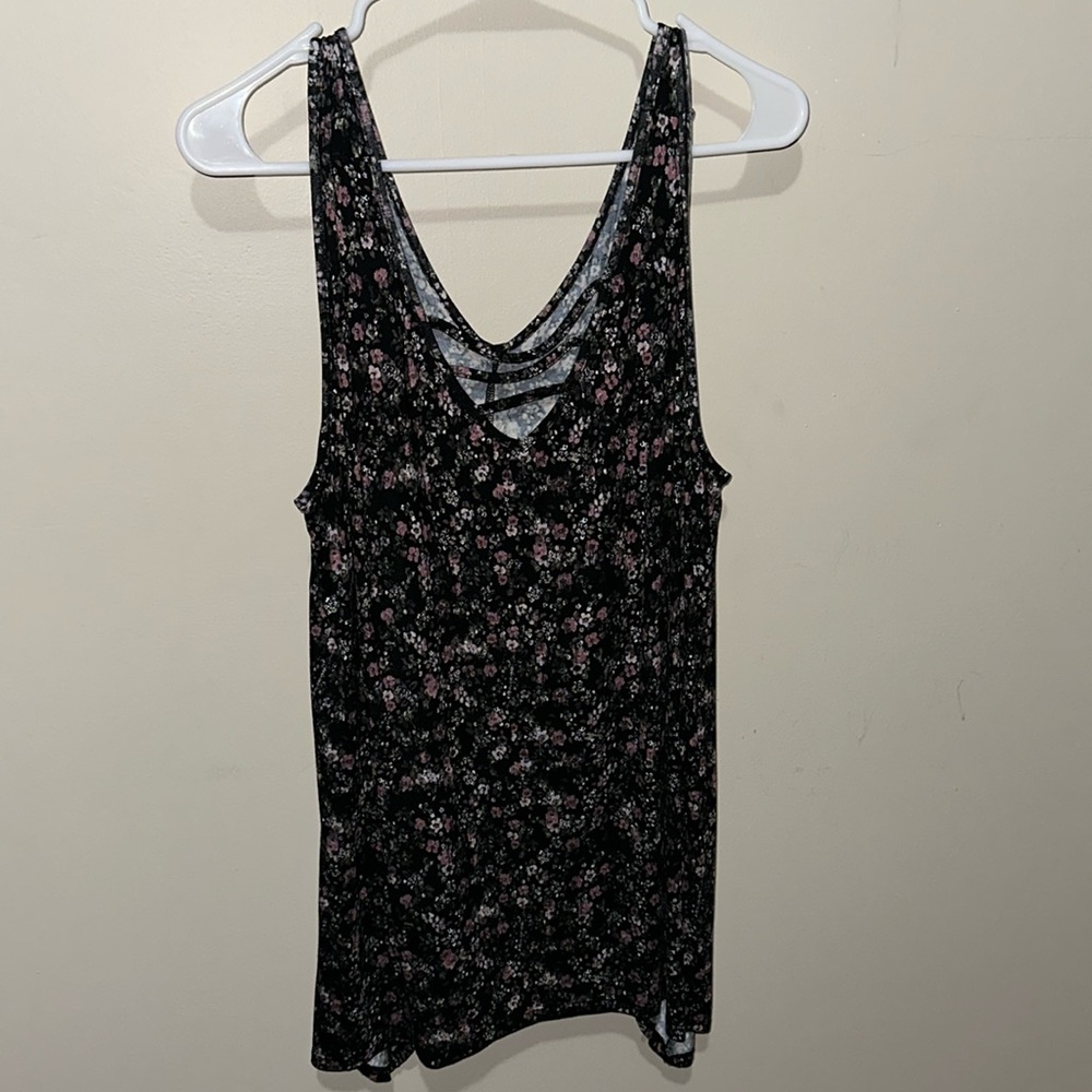 Floral Double V-Neck Top